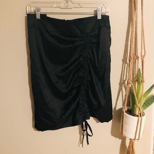 Wildcat Black Silky Tie Skirt Mini Black Plus
